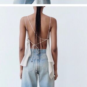 Zara Gray Sleeveless Backless Camisole